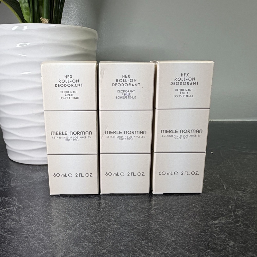 3- Merle Norman Hex Oil Free Deodorant Roll-On 2 oz  NEW